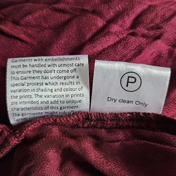 New Rococo Sand Velvet Embroidered Burgundy Pants NWT Size Medium - Picture 11 of 11